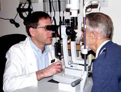 Prof. Eitan Blumenthal examines a patient